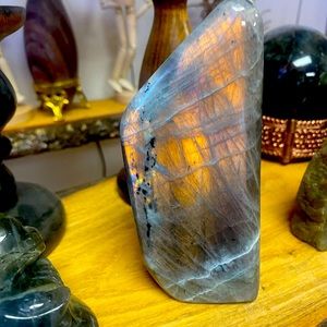 Golden and pink Labradorite freeform